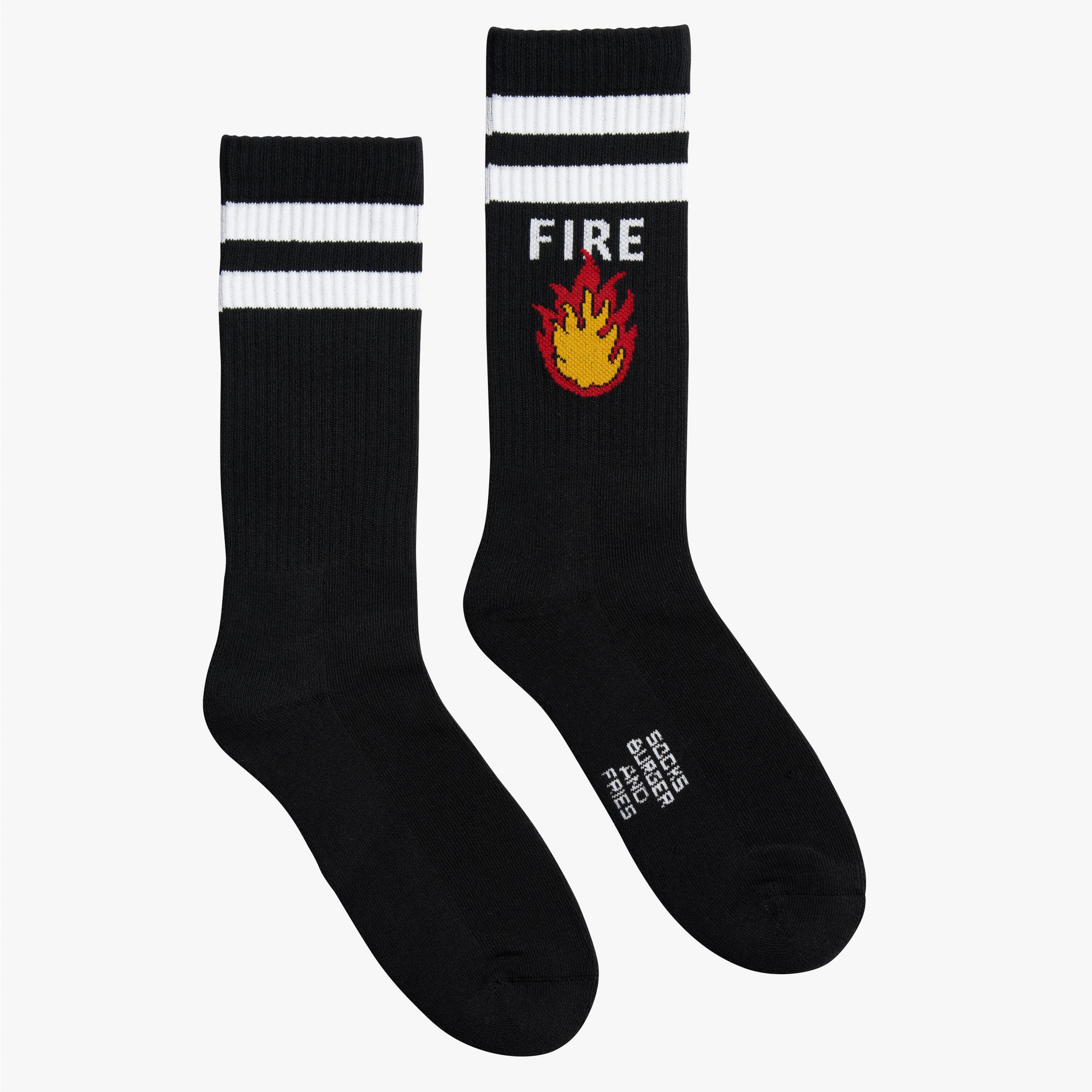 BLACK SOCKS SPORT NERO/ROSSO FUOCO