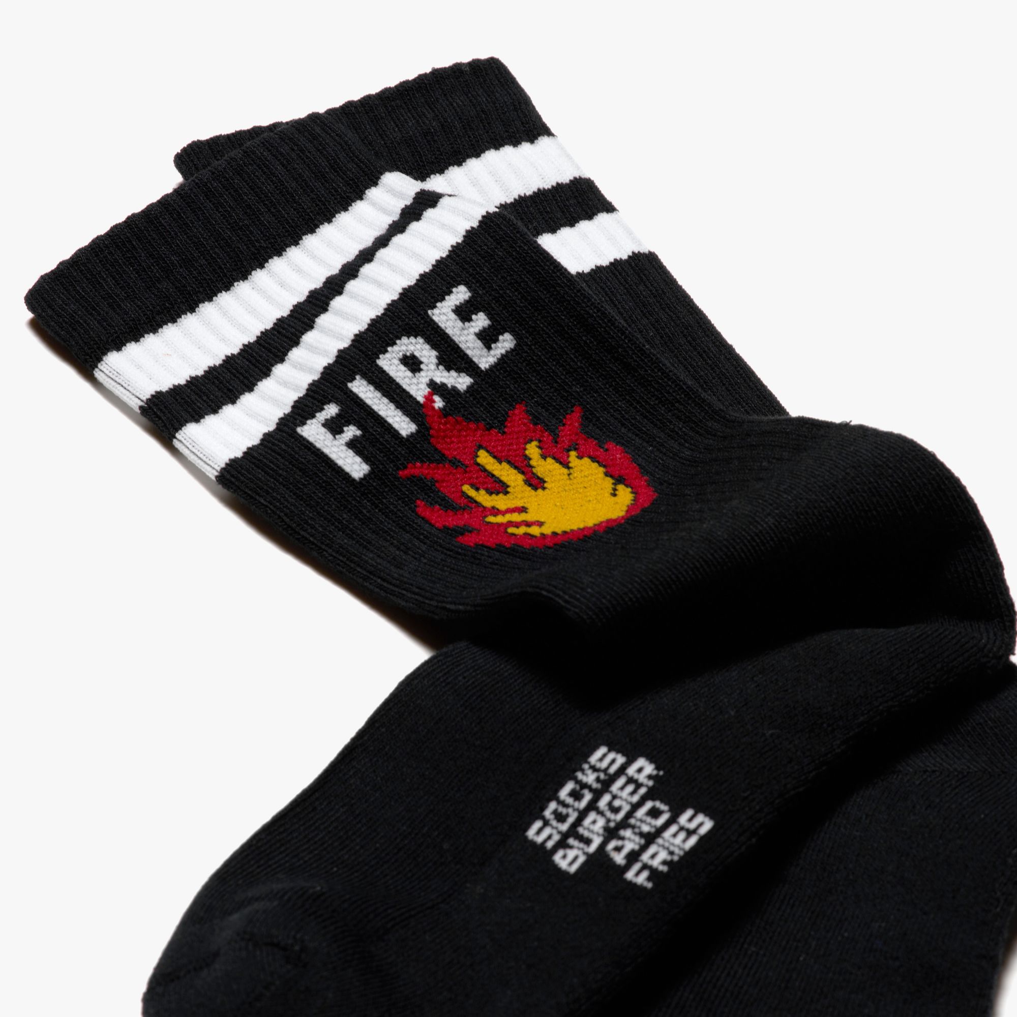 BLACK SOCKS SPORT NERO/ROSSO FUOCO