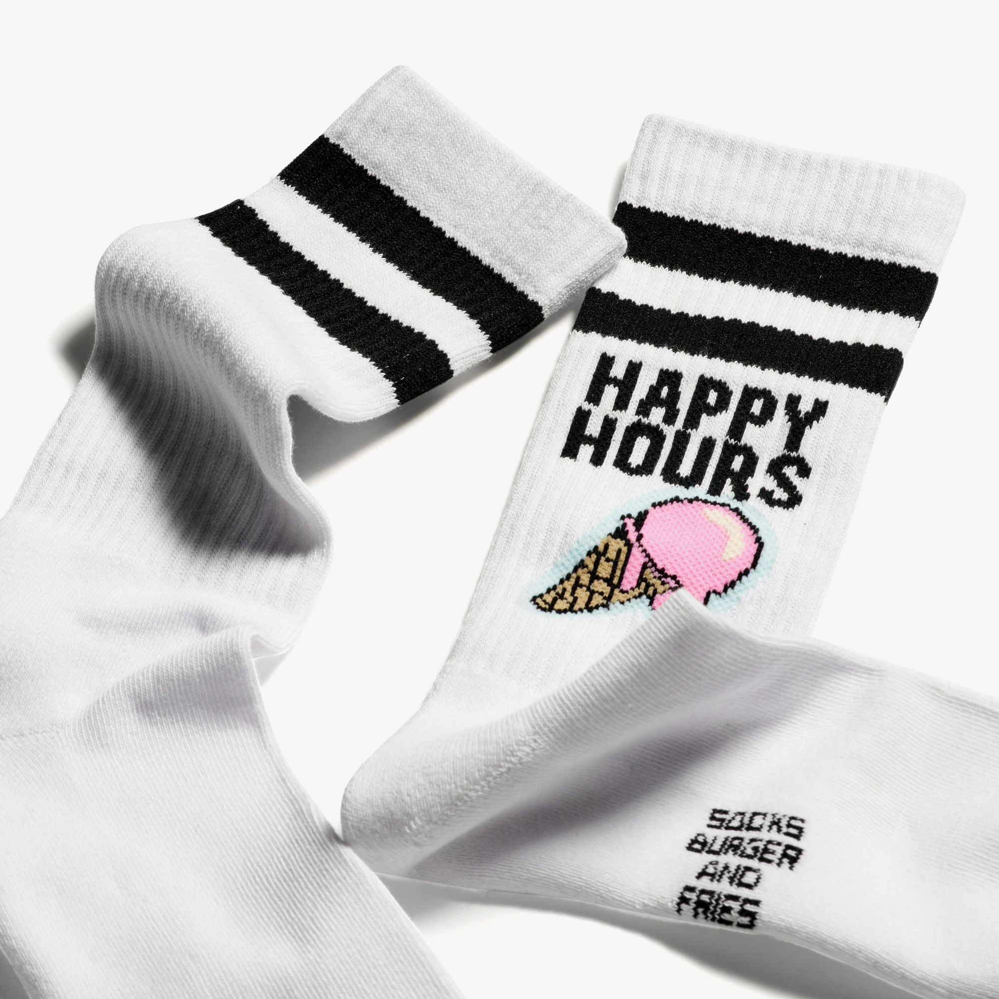 WHITE SOCKS SPORT BIANCO/ROSA