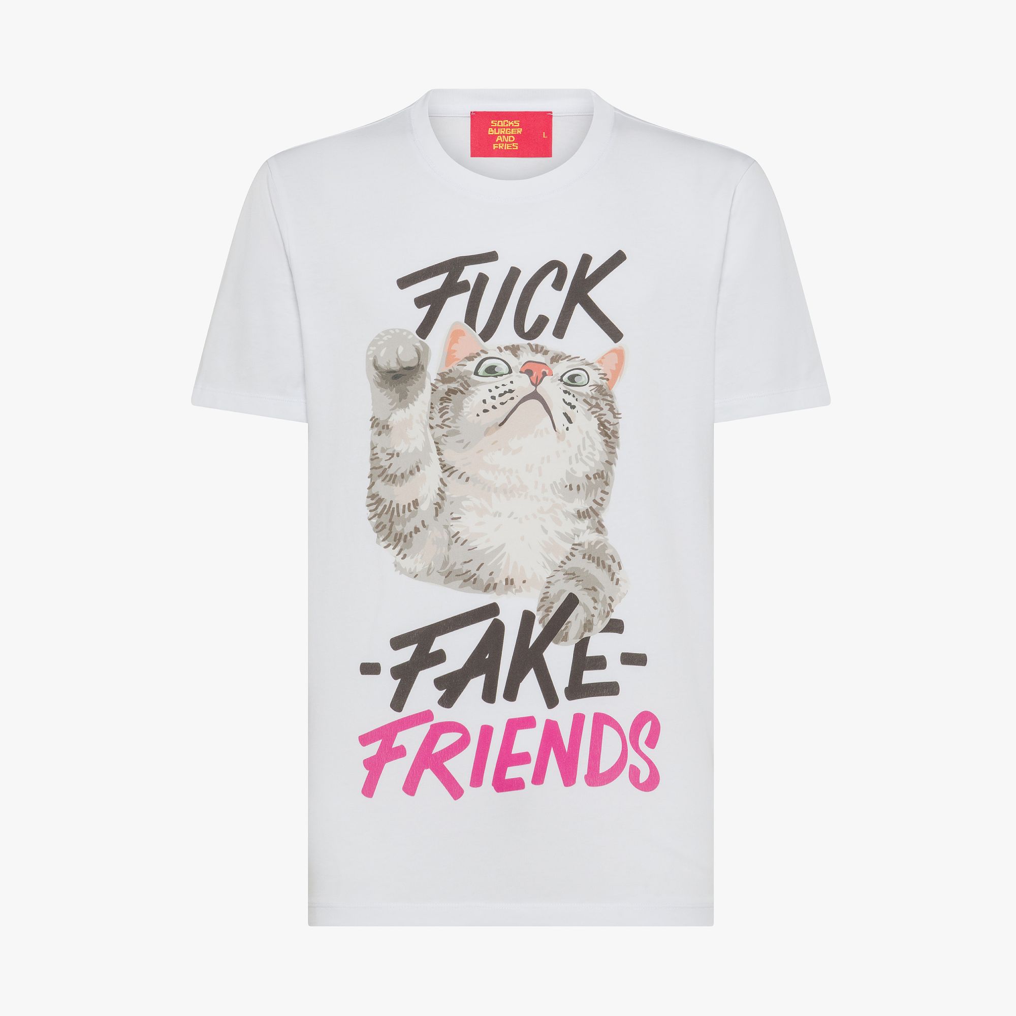 T-SHIRT S/S FAKE FRIENDS BIANCO