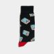TECH SOCKS NERO/ROSSO FUOCO