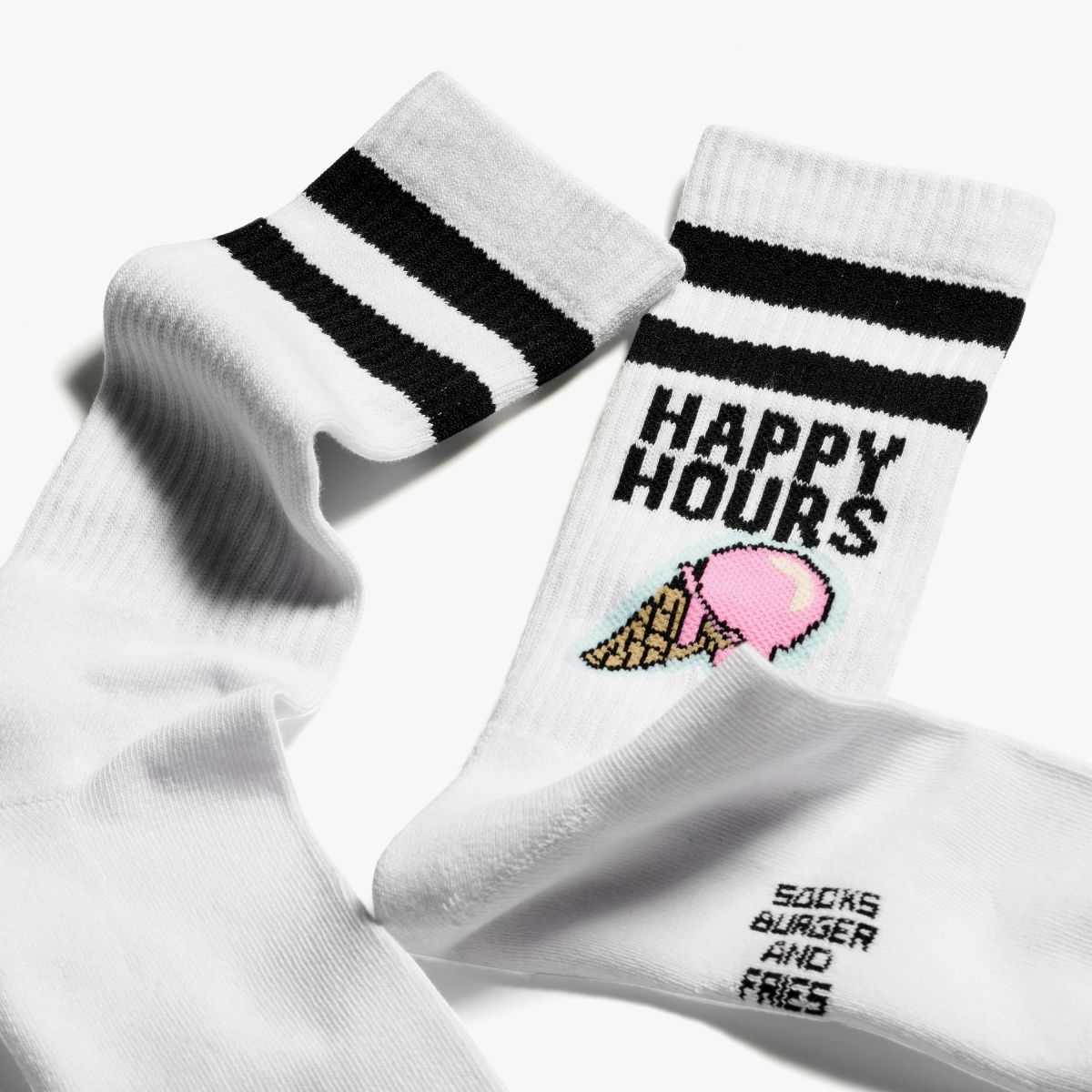 WHITE SOCKS SPORT BIANCO/ROSA
