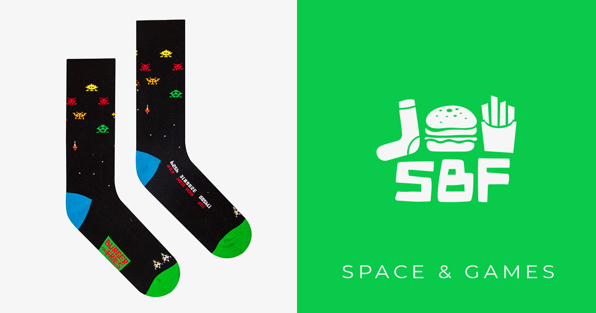Space&Games Collection: The Arcade Socks | Socks Burger And Fries